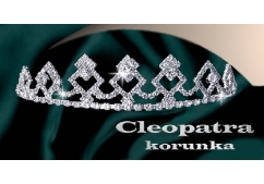 Cleopatra  korunka - strass stříbřený